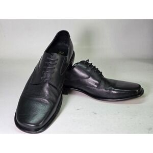 BCBG Paris Men's Leather Dress Shoes Size 8.5 D Black Lace Up Made in Brazil